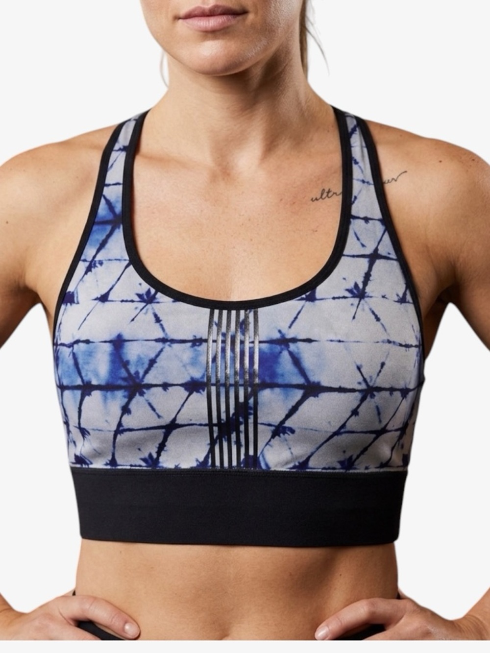 Ultracor Get it Fast Terrain Sports Bra in Shibori Blue/White Women’s Size S